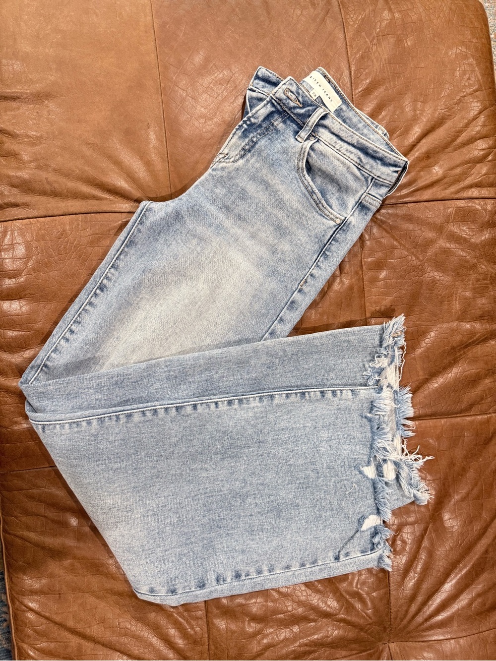 Distressed Light Blue Wide-Leg Women’s Jeans - Picture 3 of 3